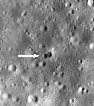 A rocket slammed into the moon. NASA acquired an image.