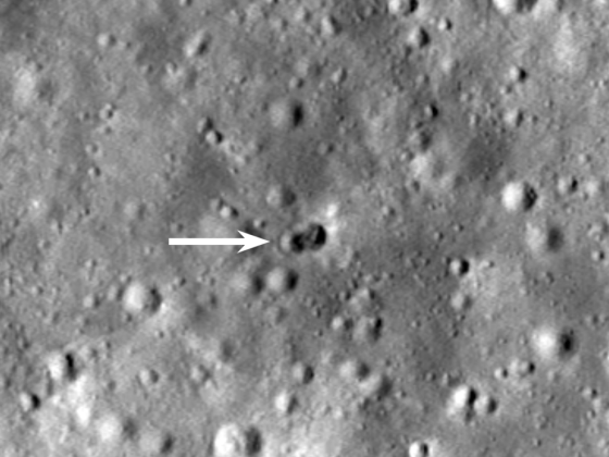 A rocket slammed into the moon. NASA acquired an image.