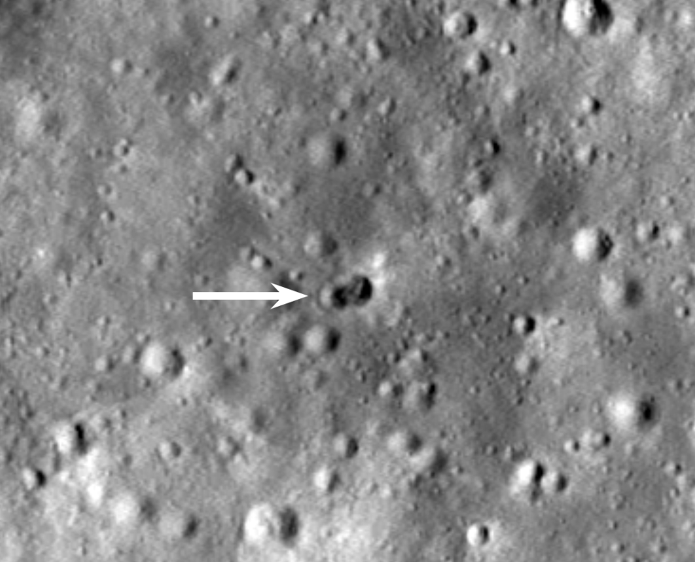 A rocket slammed into the moon. NASA acquired an image.